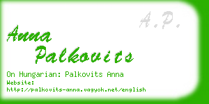 anna palkovits business card